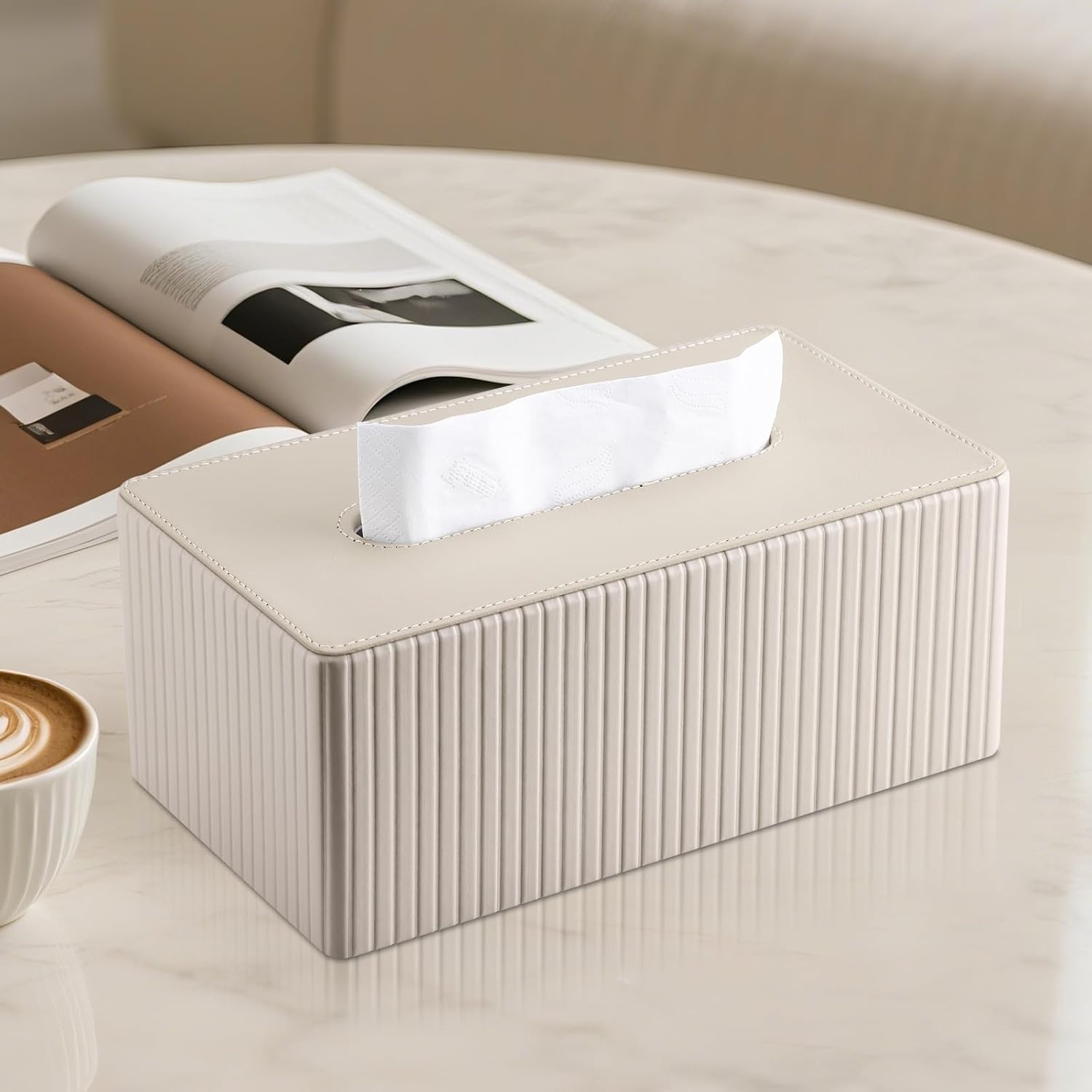 Kosmetiktücherbox Taschentuchbox, Rechteckige Tissue Box Tücherbox für Wohnzimme - Bild 30 von 45