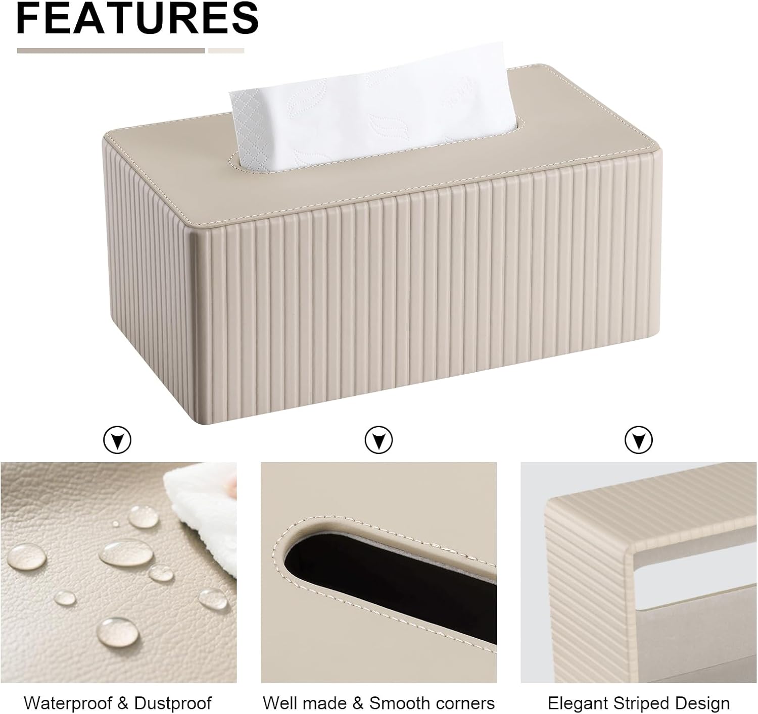 Kosmetiktücherbox Taschentuchbox, Rechteckige Tissue Box Tücherbox für Wohnzimme - Bild 31 von 45