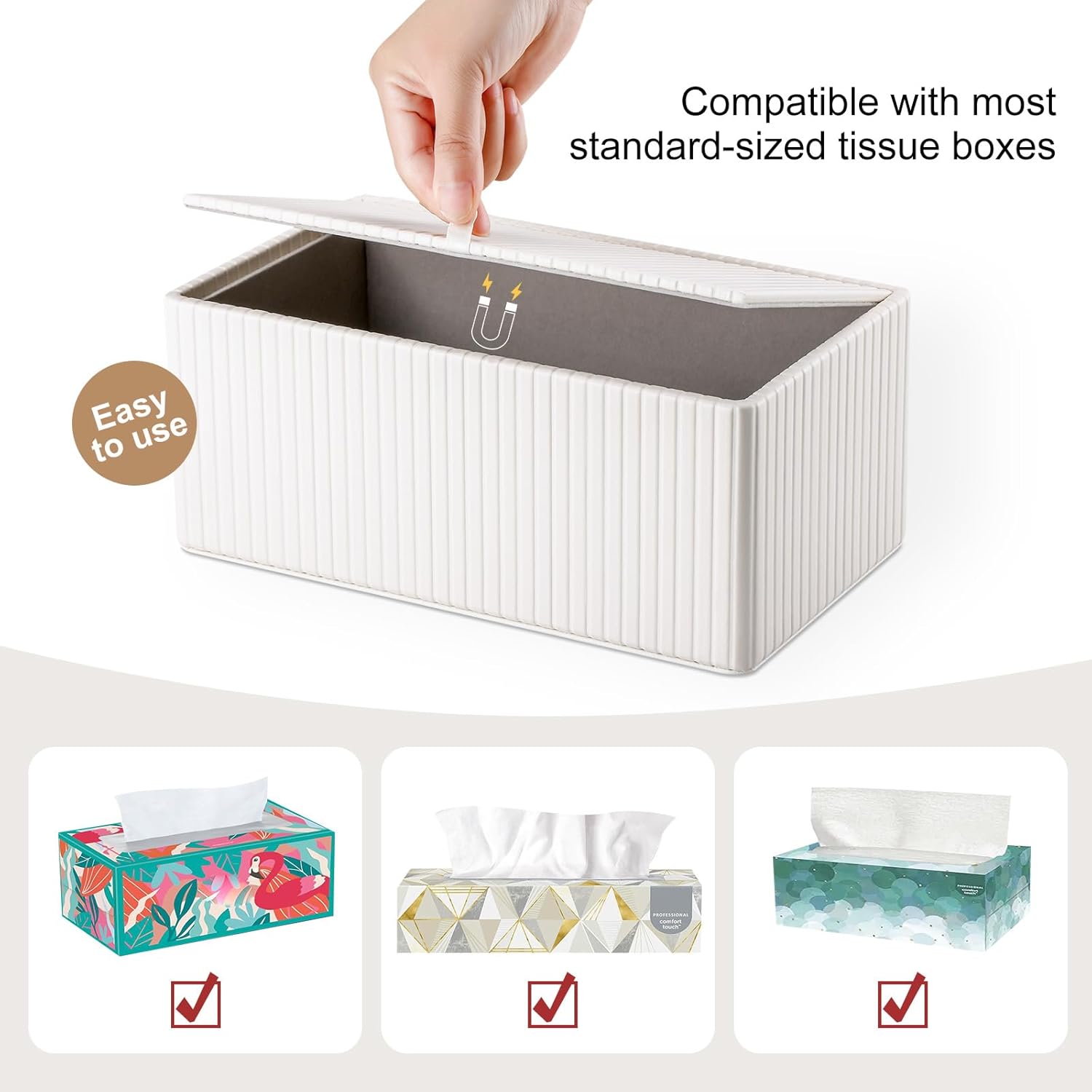 Kosmetiktücherbox Taschentuchbox, Rechteckige Tissue Box Tücherbox für Wohnzimme - Bild 41 von 45