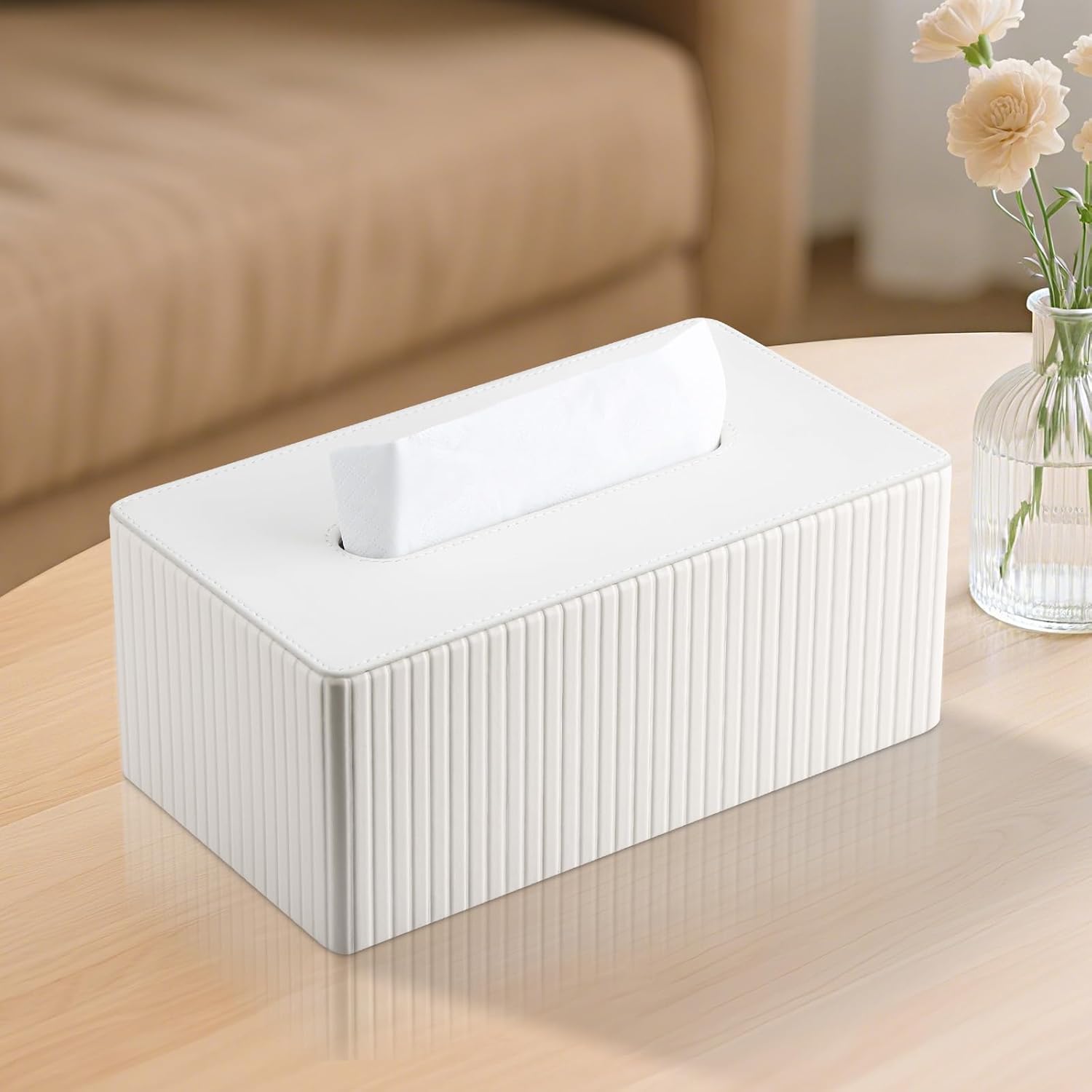 Kosmetiktücherbox Taschentuchbox, Rechteckige Tissue Box Tücherbox für Wohnzimme - Bild 38 von 45