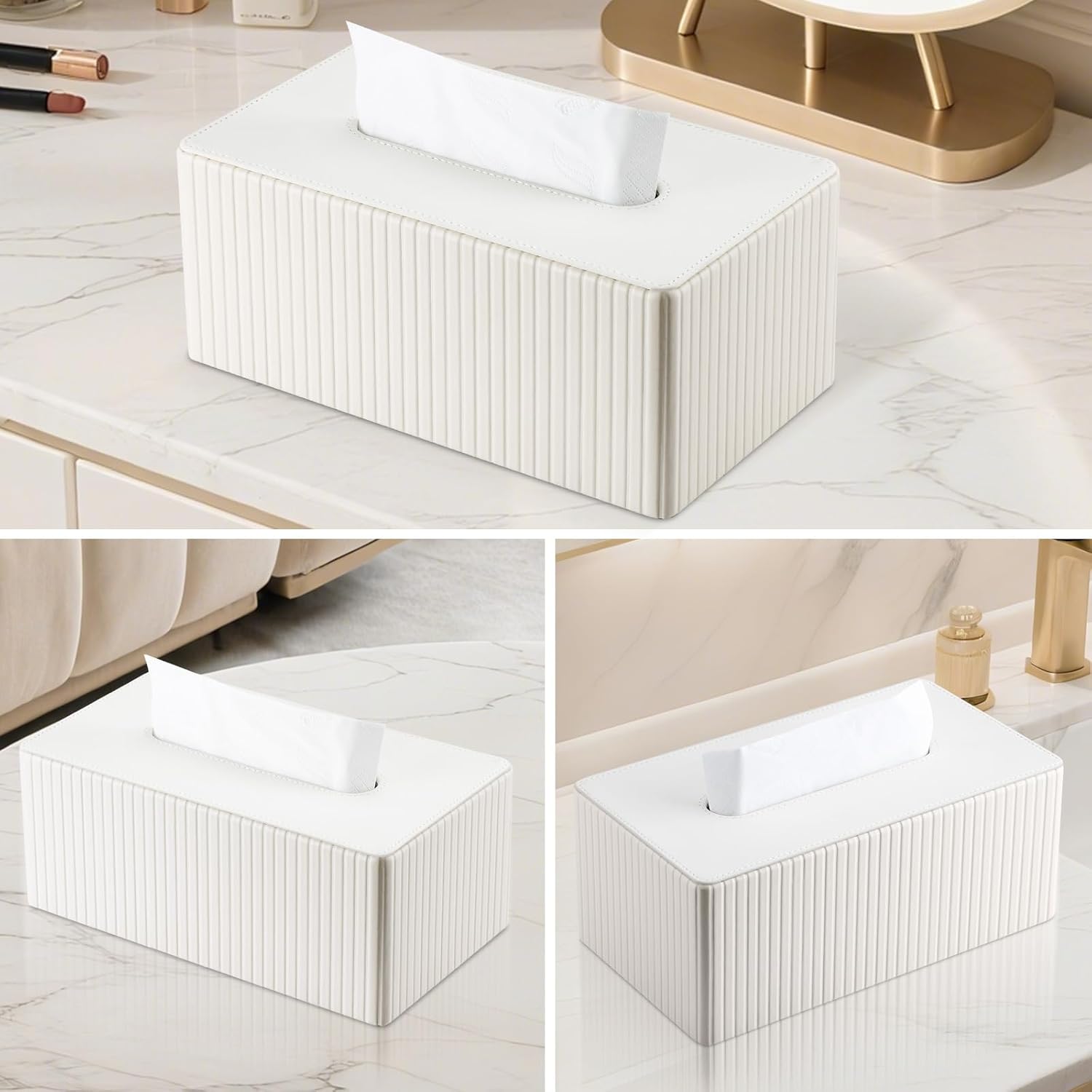 Kosmetiktücherbox Taschentuchbox, Rechteckige Tissue Box Tücherbox für Wohnzimme - Bild 42 von 45