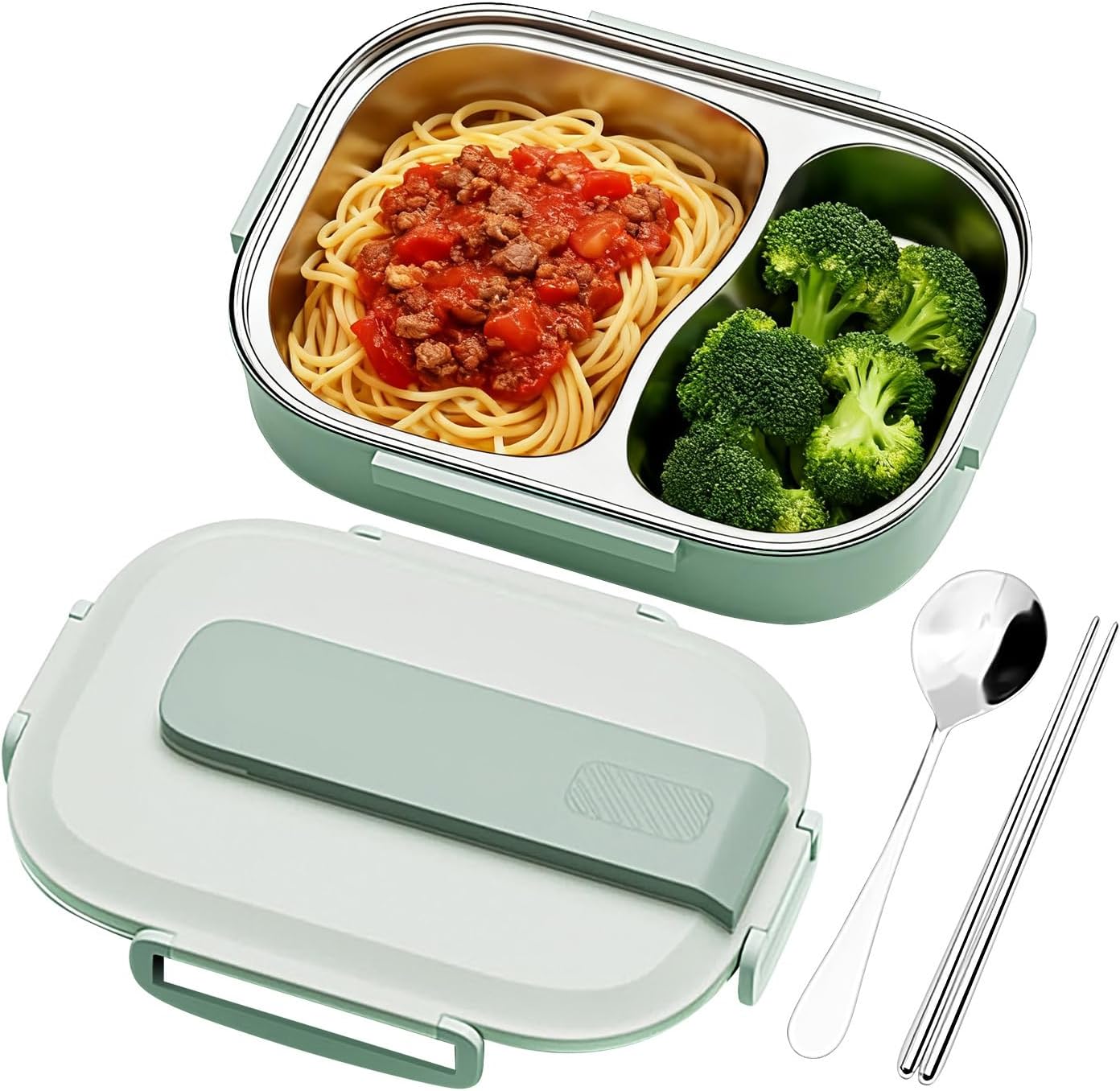 1L Thermal Lunch Box, 2 Compartmen Stainless Steel Lunch Box for Kids, Portable - Bild 18 von 34