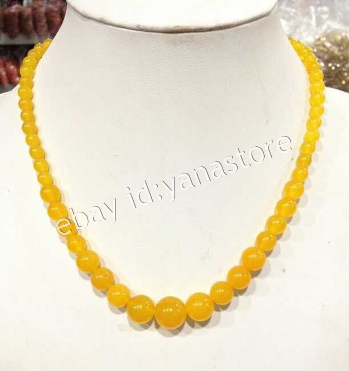 Fashion 6-14mm Mehrfarbig Jade Edelstein Rund Perlen Abschluss Halskette 18 Zoll - Bild 19 von 116