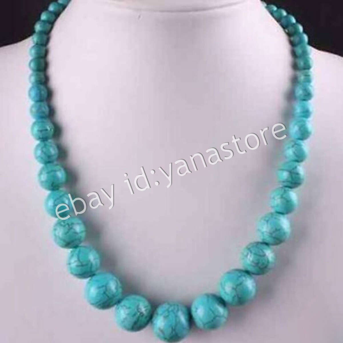 Fashion 6-14mm Mehrfarbig Jade Edelstein Rund Perlen Abschluss Halskette 18 Zoll - Bild 25 von 116