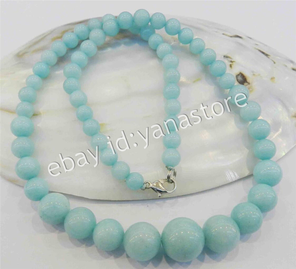 Fashion 6-14mm Mehrfarbig Jade Edelstein Rund Perlen Abschluss Halskette 18 Zoll - Bild 27 von 116