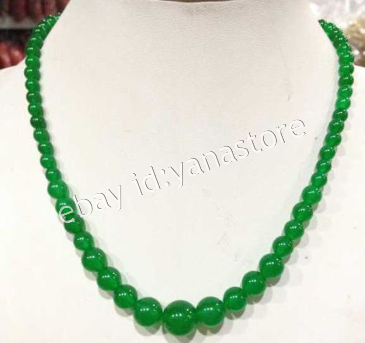 Fashion 6-14mm Mehrfarbig Jade Edelstein Rund Perlen Abschluss Halskette 18 Zoll - Bild 33 von 116