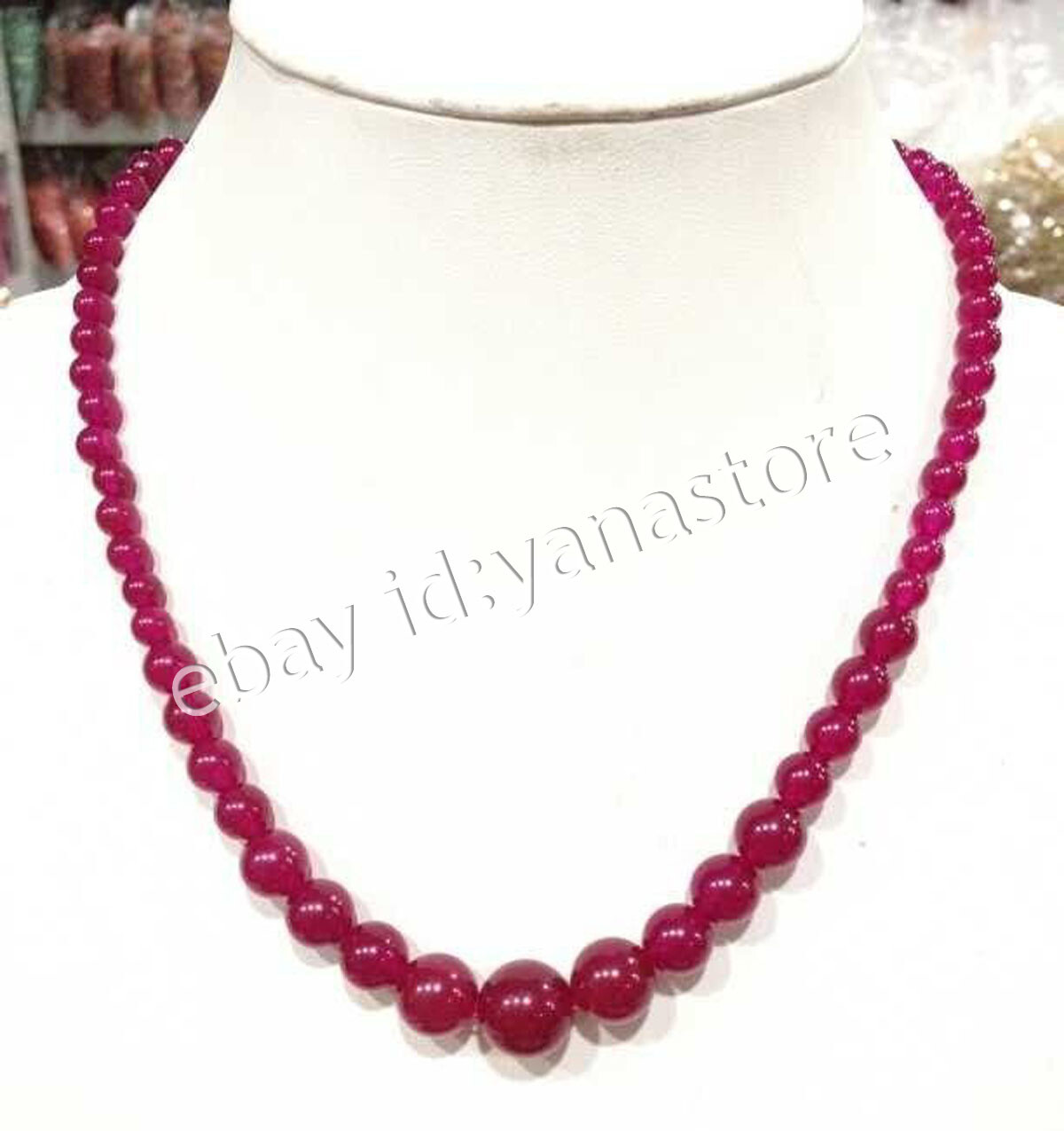 Fashion 6-14mm Mehrfarbig Jade Edelstein Rund Perlen Abschluss Halskette 18 Zoll - Bild 36 von 116