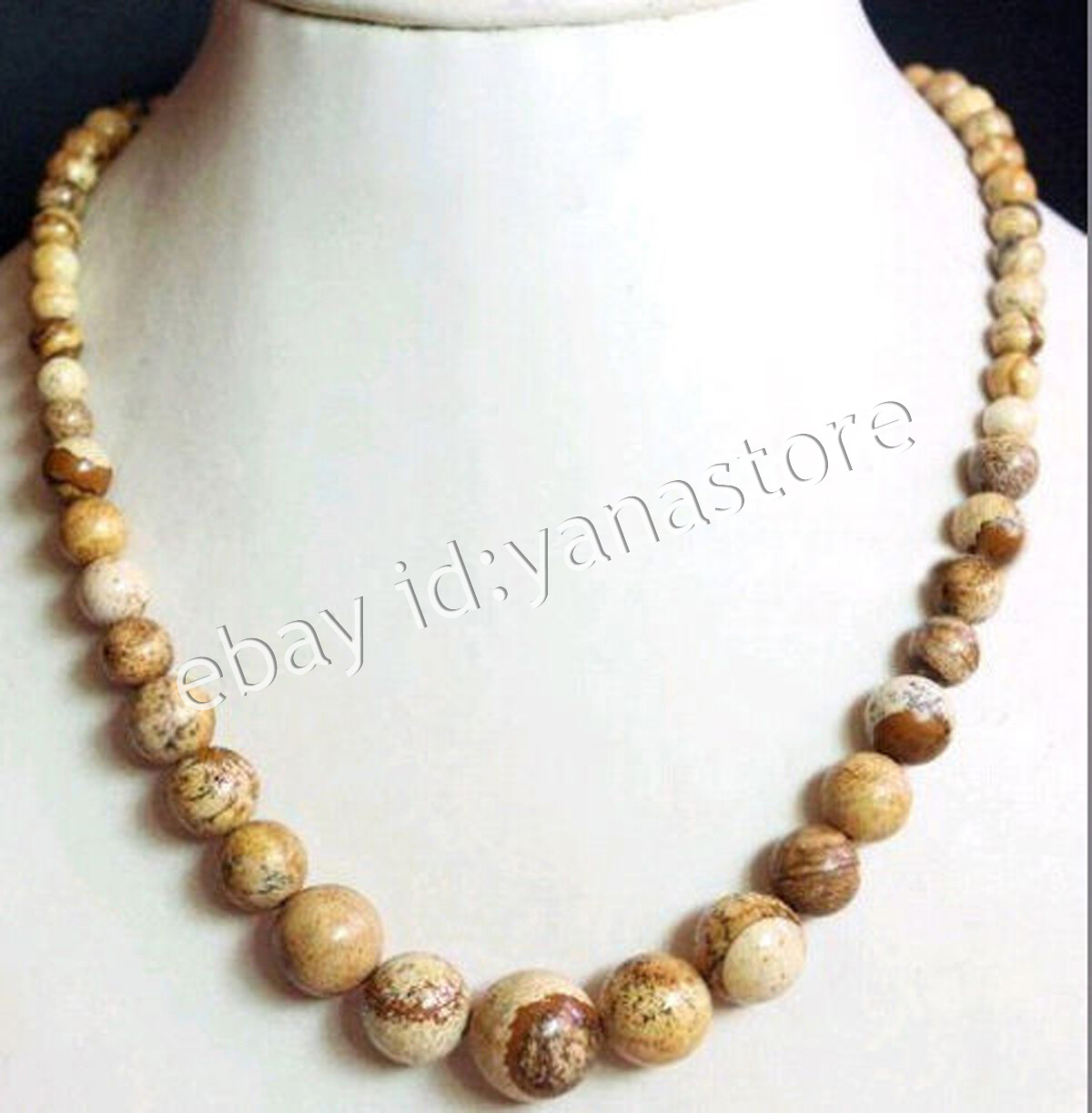 Fashion 6-14mm Mehrfarbig Jade Edelstein Rund Perlen Abschluss Halskette 18 Zoll - Bild 43 von 116