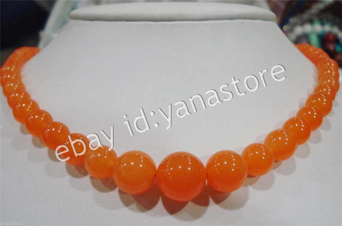 Fashion 6-14mm Mehrfarbig Jade Edelstein Rund Perlen Abschluss Halskette 18 Zoll - Bild 46 von 116