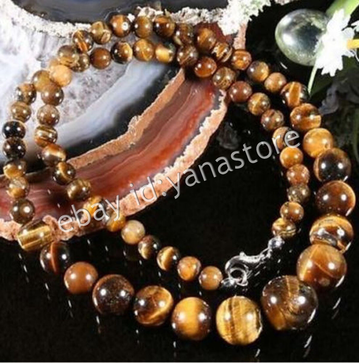 Fashion 6-14mm Mehrfarbig Jade Edelstein Rund Perlen Abschluss Halskette 18 Zoll - Bild 63 von 116