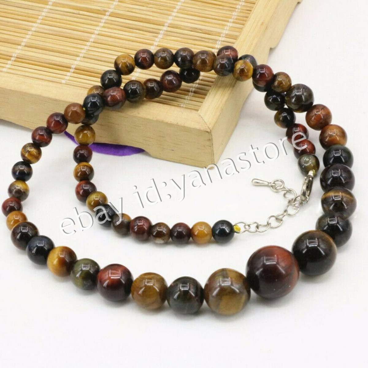 Fashion 6-14mm Mehrfarbig Jade Edelstein Rund Perlen Abschluss Halskette 18 Zoll - Bild 66 von 116