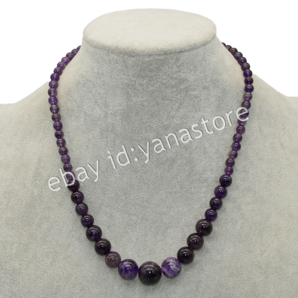 Fashion 6-14mm Mehrfarbig Jade Edelstein Rund Perlen Abschluss Halskette 18 Zoll - Bild 75 von 116