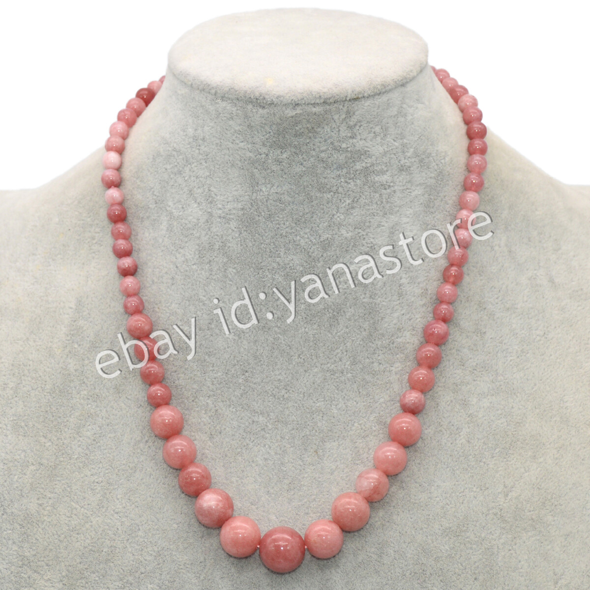 Fashion 6-14mm Mehrfarbig Jade Edelstein Rund Perlen Abschluss Halskette 18 Zoll - Bild 80 von 116