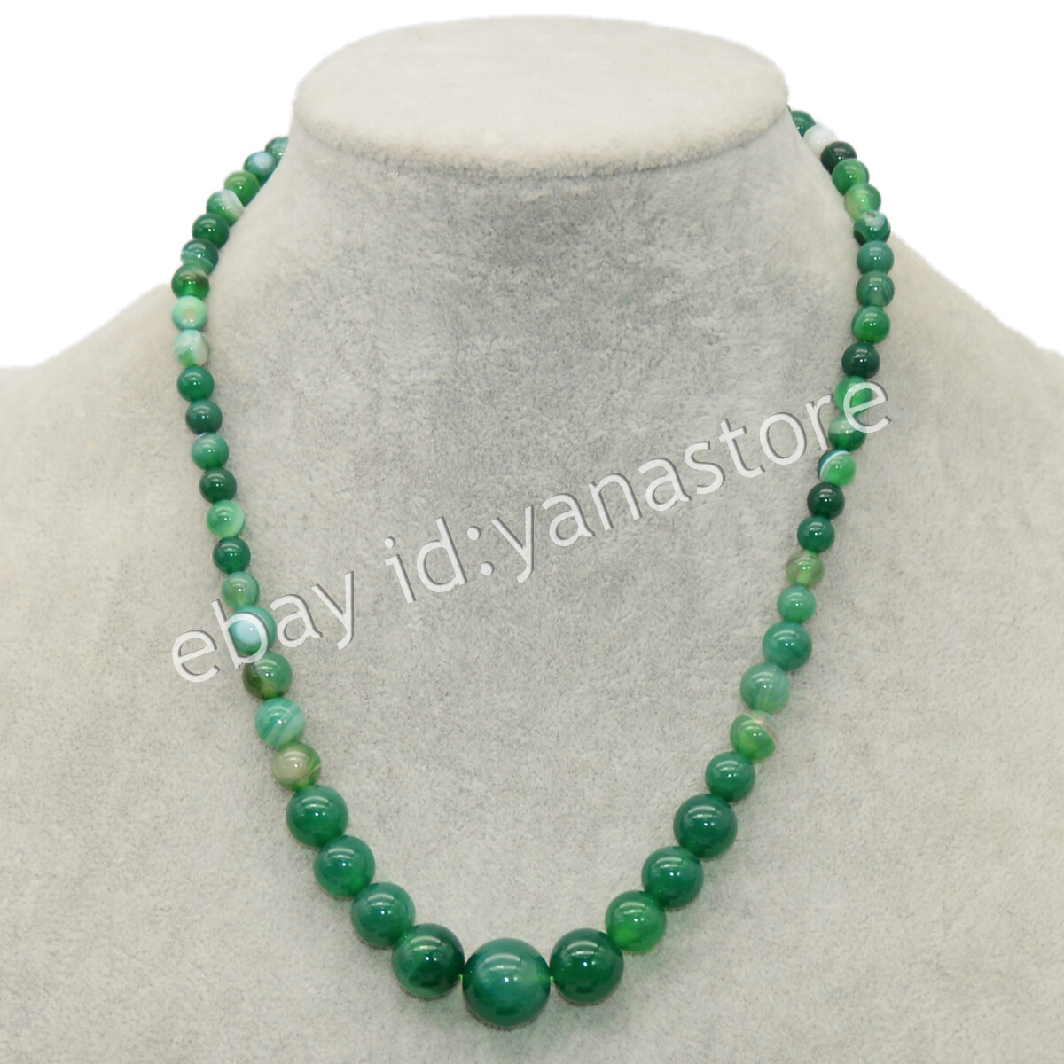 Fashion 6-14mm Mehrfarbig Jade Edelstein Rund Perlen Abschluss Halskette 18 Zoll - Bild 88 von 116