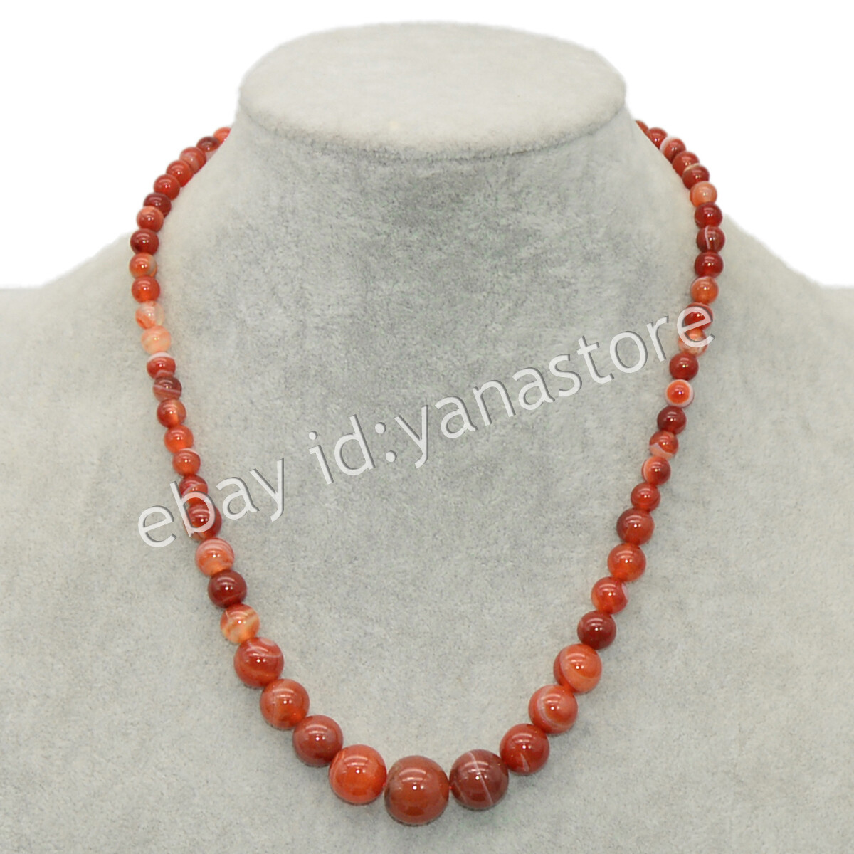 Fashion 6-14mm Mehrfarbig Jade Edelstein Rund Perlen Abschluss Halskette 18 Zoll - Bild 90 von 116