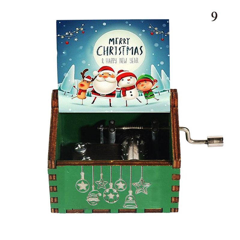 Caja de Música Tono Madera Natural con Manivela para Regalo Decoración Navidad - Imagen 22 de 24