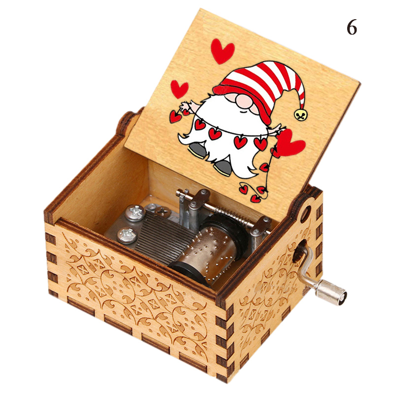 Caja de Música Tono Madera Natural con Manivela para Regalo Decoración Navidad - Imagen 23 de 24