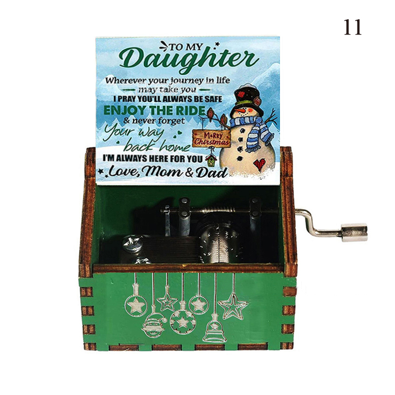 Caja de Música Tono Madera Natural con Manivela para Regalo Decoración Navidad - Imagen 24 de 24