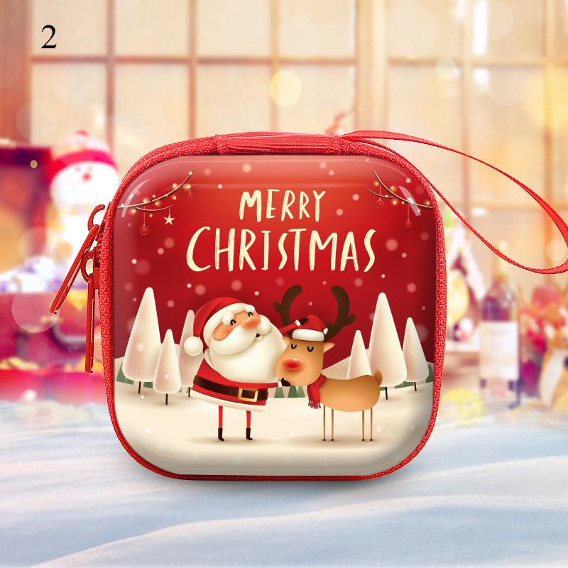 Monedero estilo Navidad material hojalata forma cuadrada 7x3cm accesorio mujer - Imagen 17 de 19