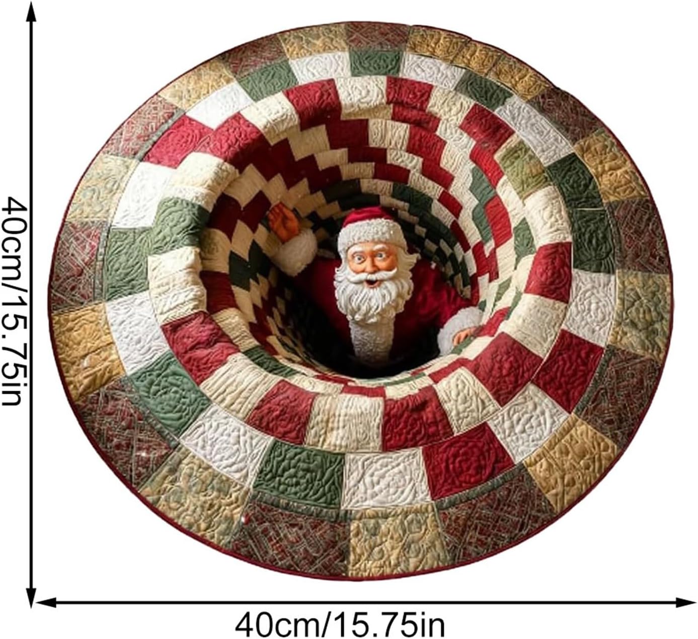 16inches Christmas 3D Rugs, 3D Christmas Round Rugs Non-Slip Xmas Optical Illusi - Bild 23 von 32