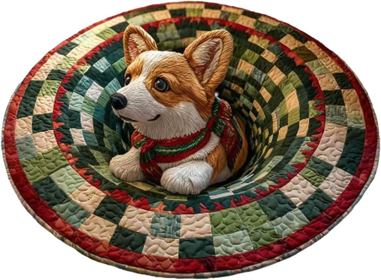 16inches Christmas 3D Rugs, 3D Christmas Round Rugs Non-Slip Xmas Optical Illusi - Bild 32 von 32