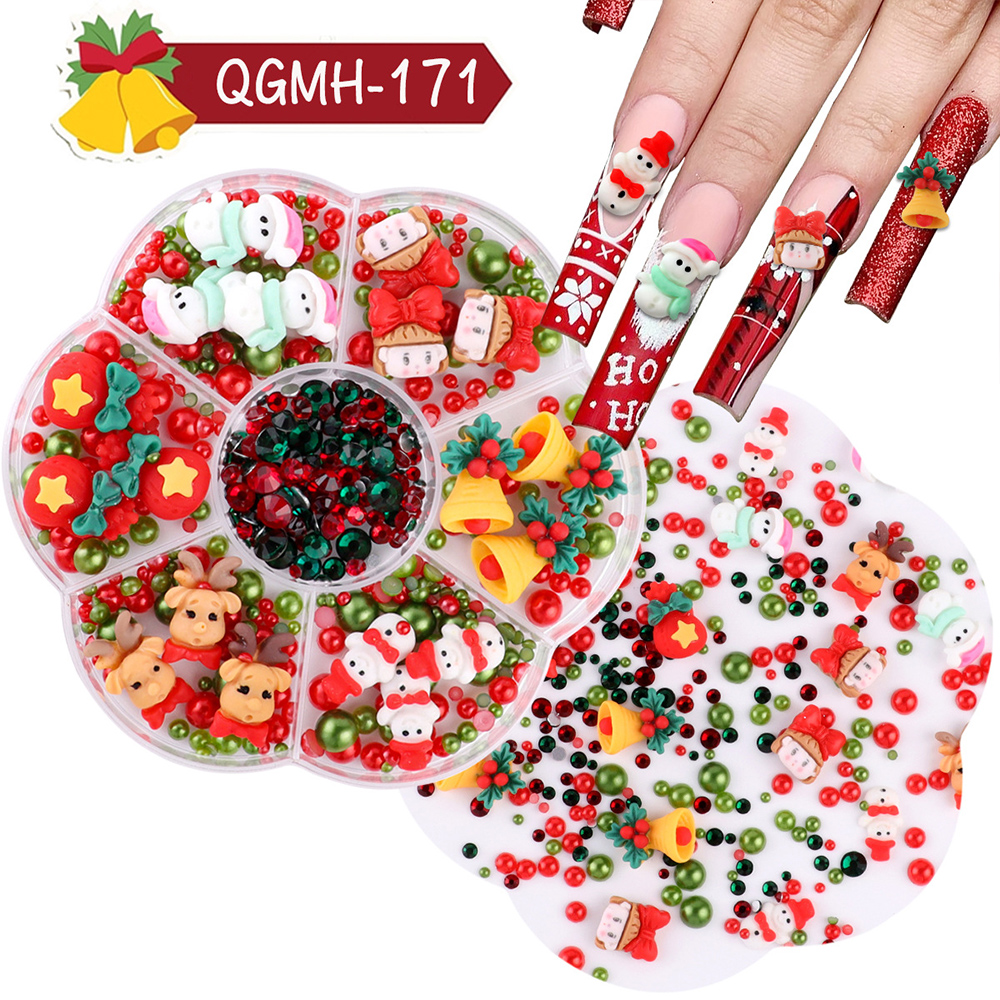 Nail Art Decoration Accessories Christmas Fimo Slices Mixed Colors