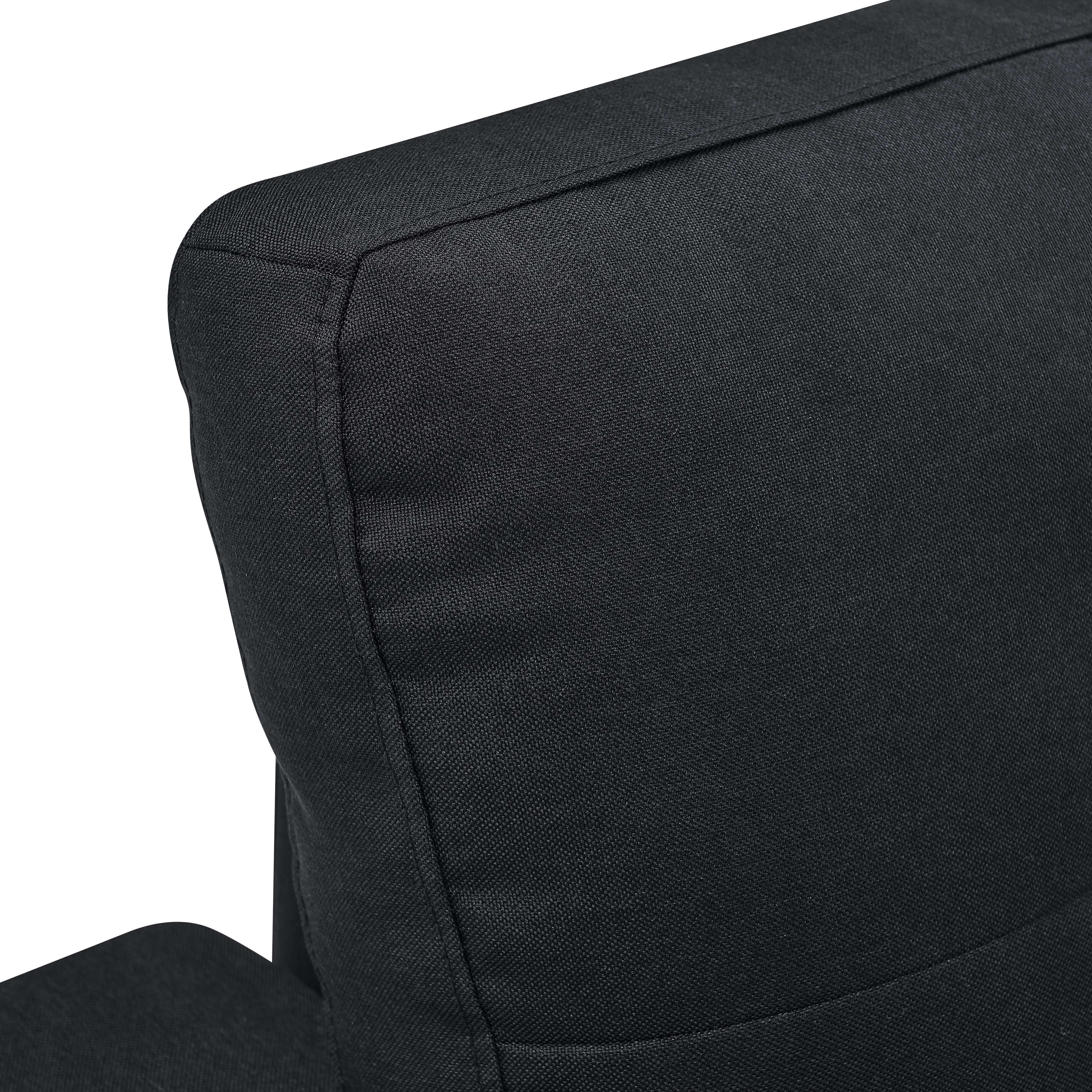 New 86" Soft Cushion Sofa Bed 3-Seat Polyester Black Living Room