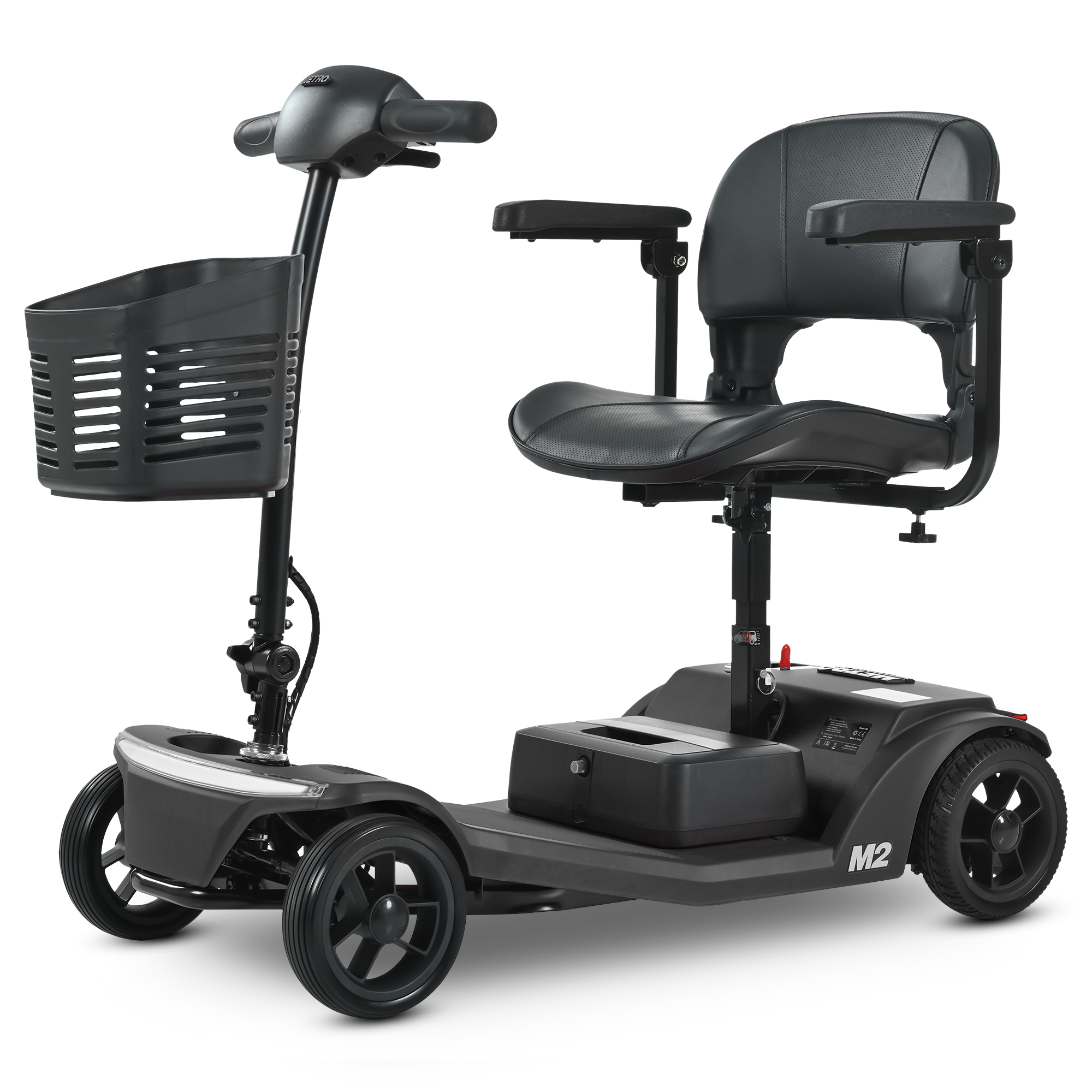 M2 Black Electric Mobility Scooter LED Lights Elderly Assistance