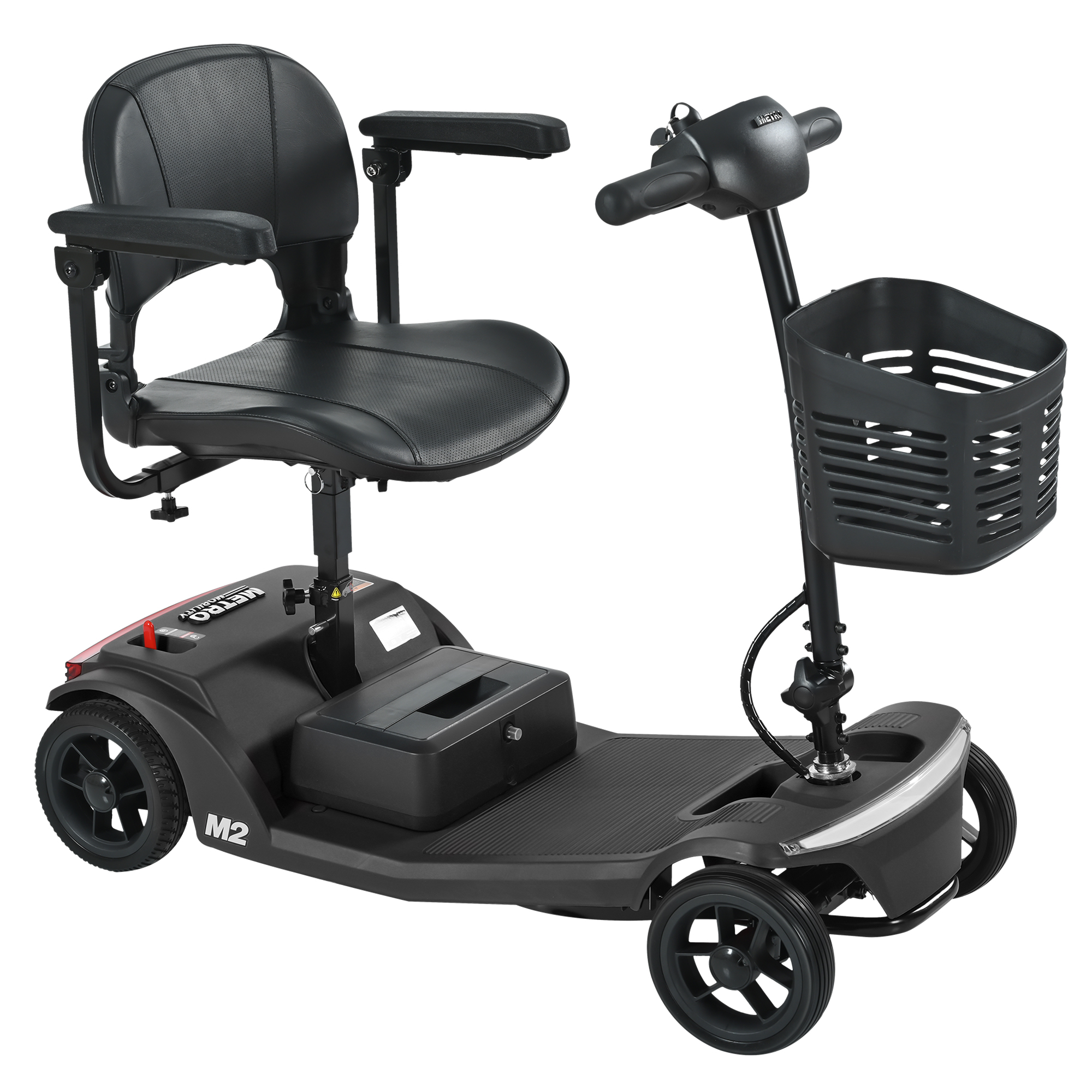 M2 Black Electric Mobility Scooter LED Lights Elderly Assistance