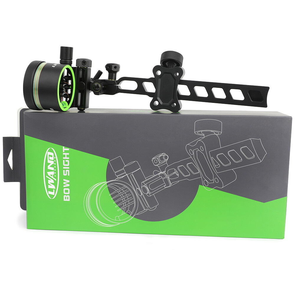 5Pin CompoundBow Sight 0.019" Micro Fiber Adjustable 4X 6X 8X Lens Archery