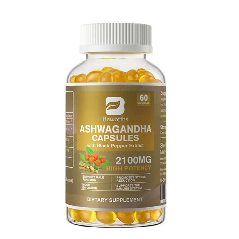 Organic Ashwagandha Capsules 2100MG Stress Relief, Energy & Libido Support