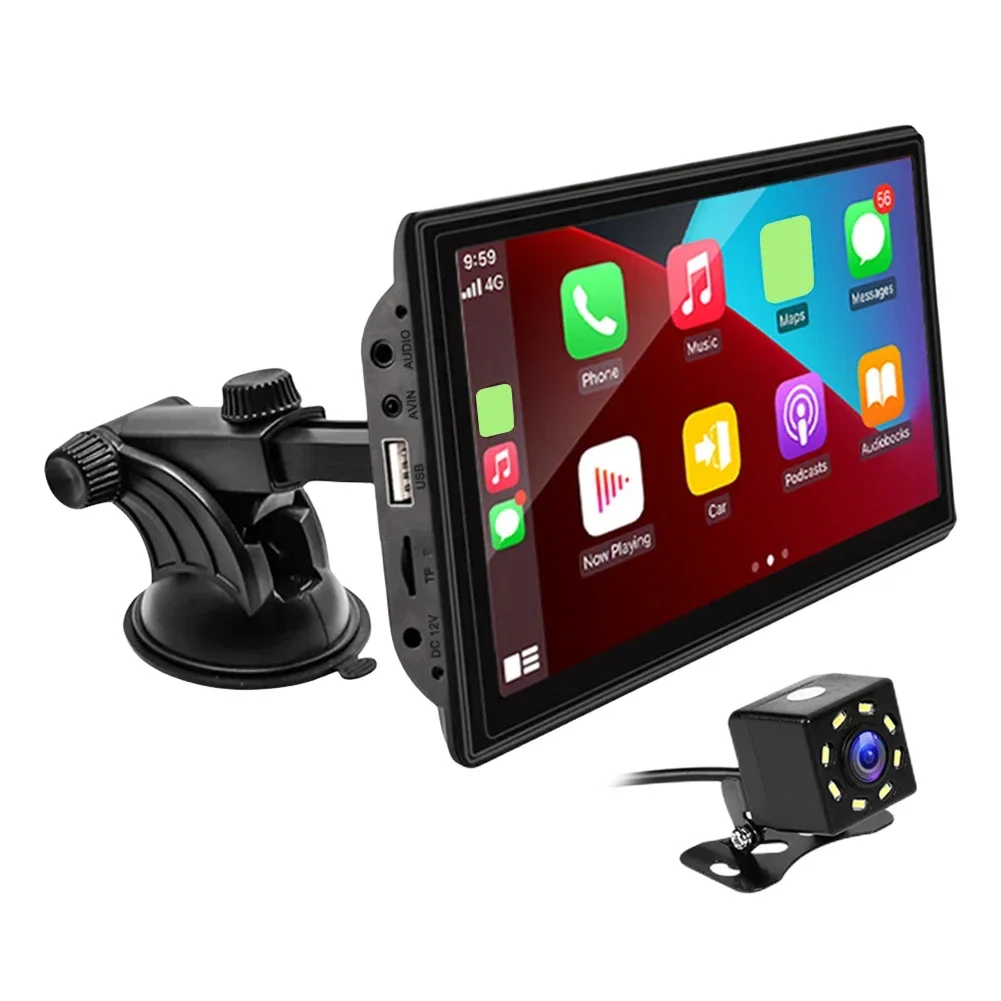 7inch Portable Car Stereo Wireless Apple Carplay Auto Touch Screen BT Radio+CAM