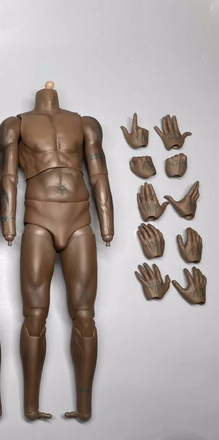 1/6 männlicher Basketballspieler Sport Gelenk Körper Hände starke schwarze Haut 12" Figur - Bild 29 von 55