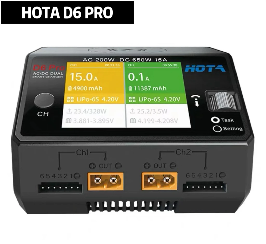 HOTA D6 Pro Dual Power Smart Charger & Balancer for 1-8S Lipo Fast Charging
