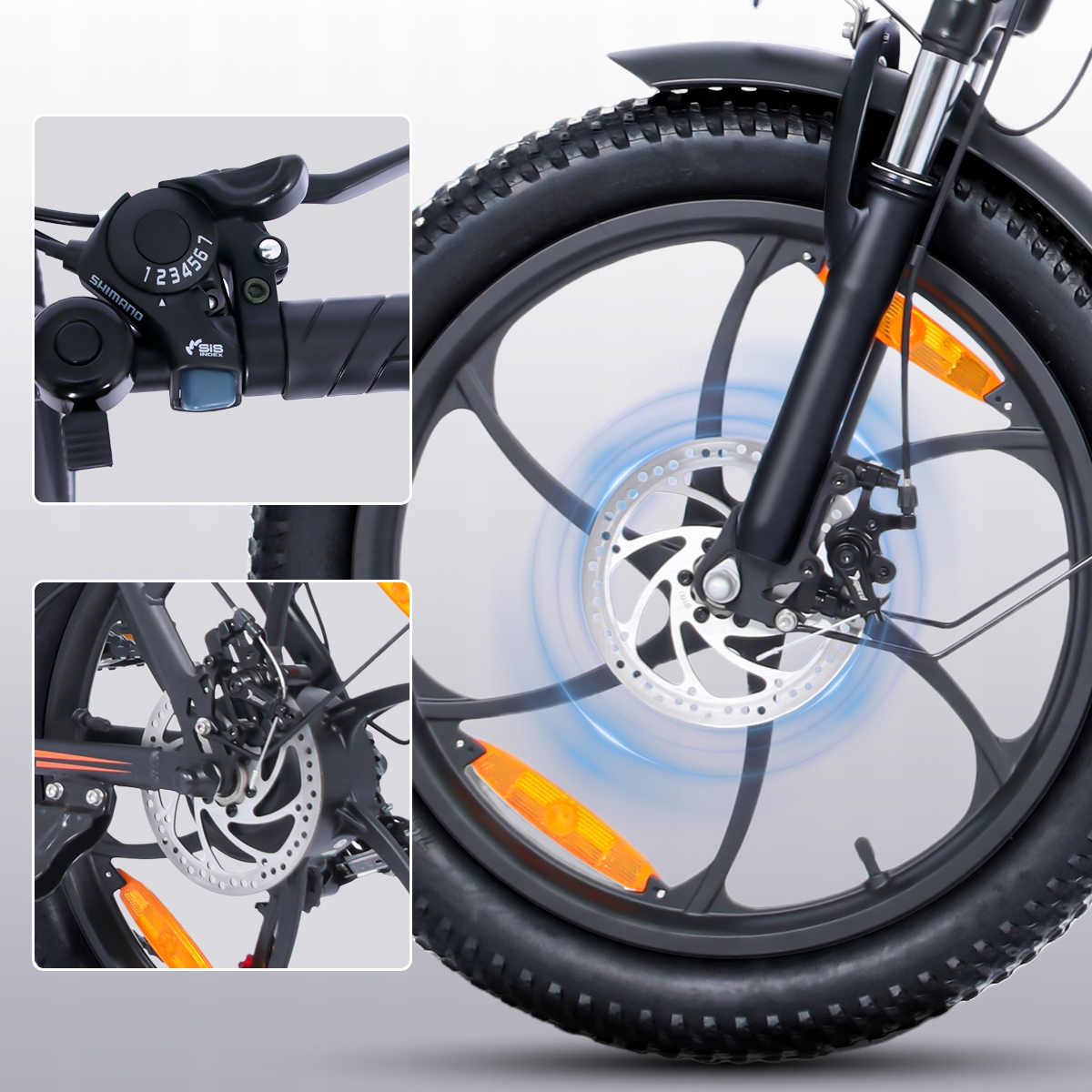 Cheevalry 16AH 100KM Faltbares Elektrofahrrad Damen/Herren 20*3.0" E-Bike Rahmengröße M