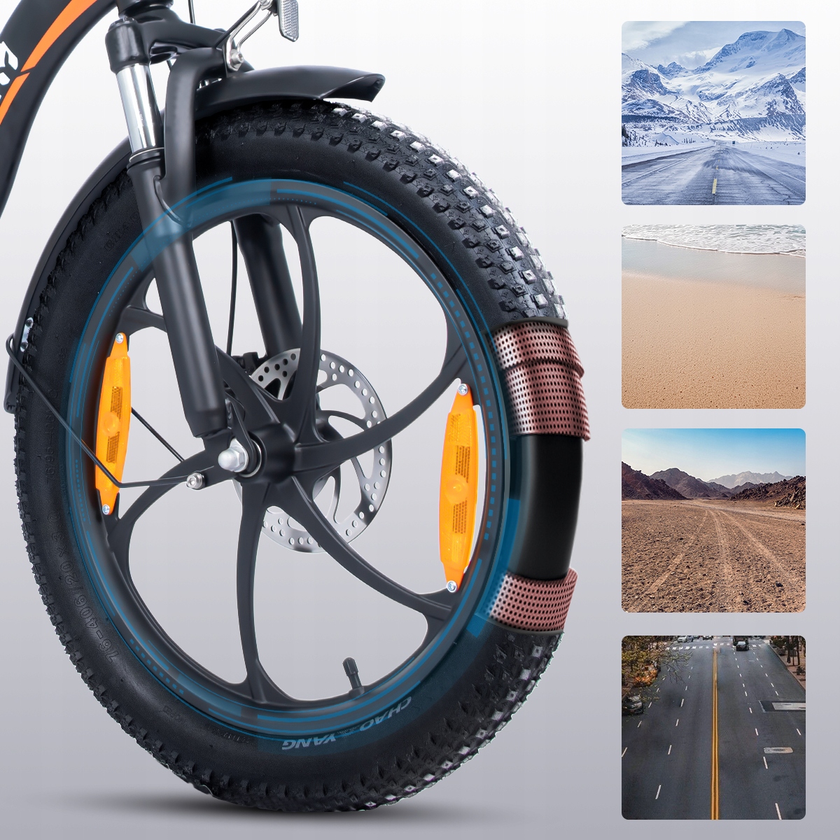 Cheevalry 16AH 100KM Faltbares Elektrofahrrad Damen/Herren 20*3.0" E-Bike Marke Cheevalry