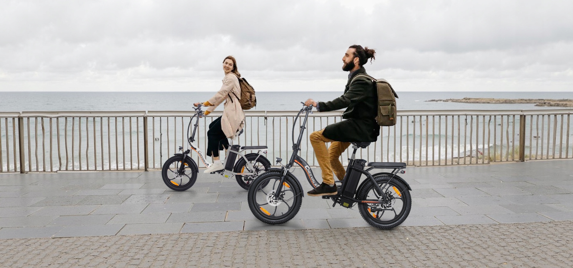 Cheevalry 16AH 100KM Faltbares Elektrofahrrad Damen/Herren 20*3.0" E-Bike Motorleistung 250 W