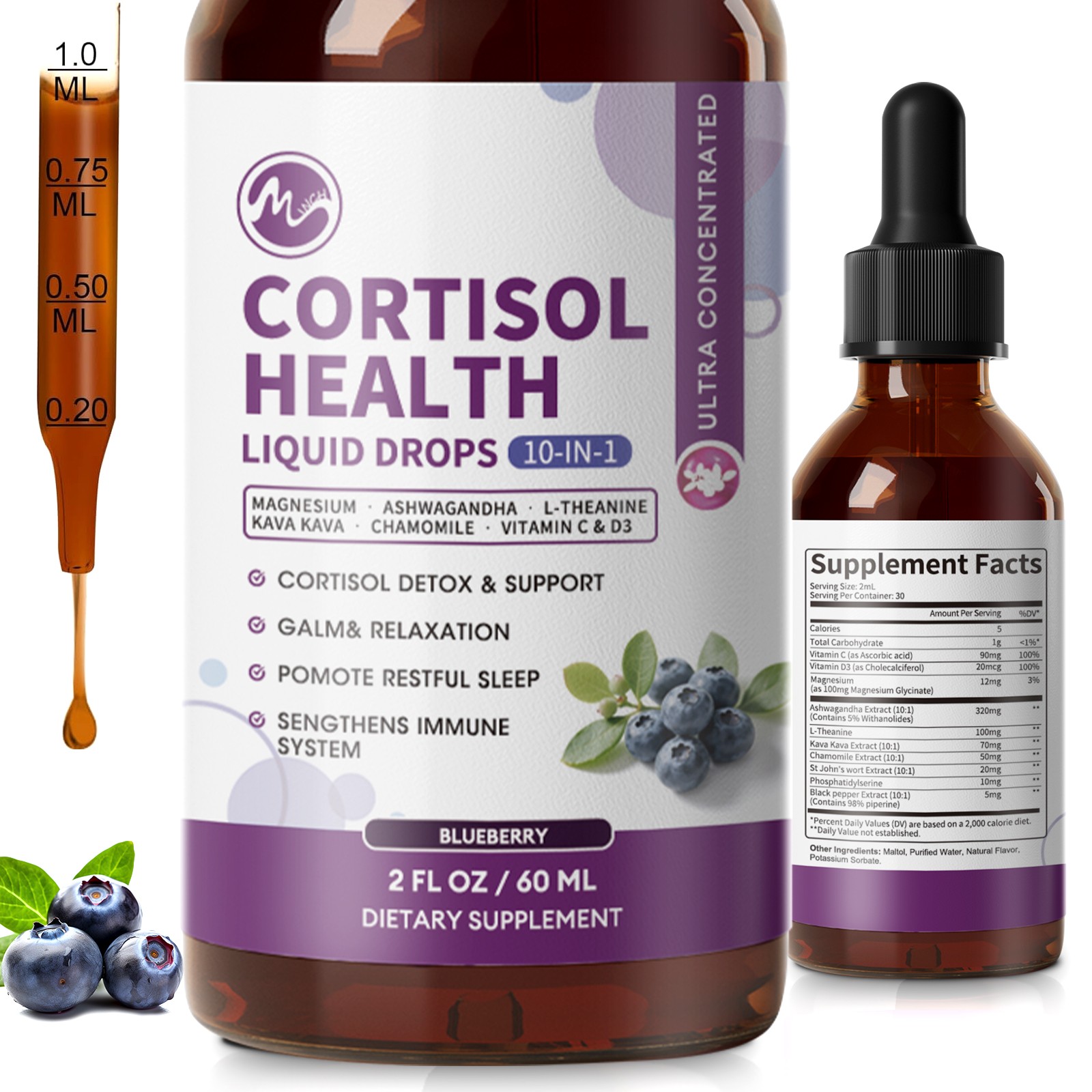 1/3/5x Cortisol Supplements for with Magnesium, Ashwagandha Mood, Focus, Sleep