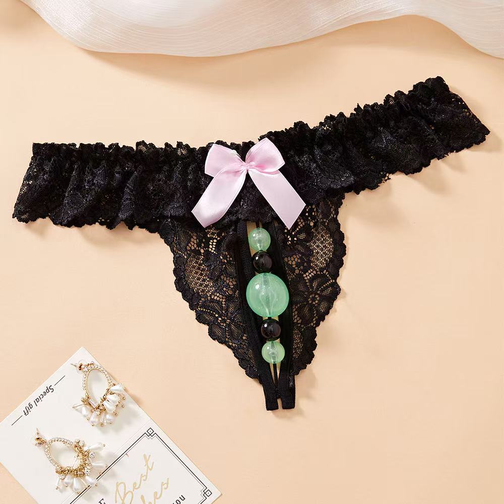 Sexy Underwear, Oversized Luminous Bead Thong, Sexy and Transparent