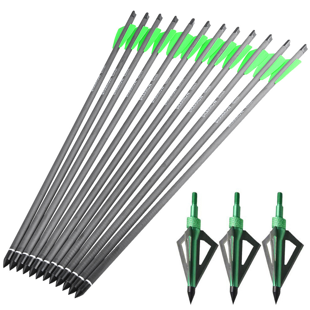 7.5" 15" Crossbow Bolts Carbon Arrows Screw Tips Blade Bow Archery Hunting Shoot - Picture 17 of 17