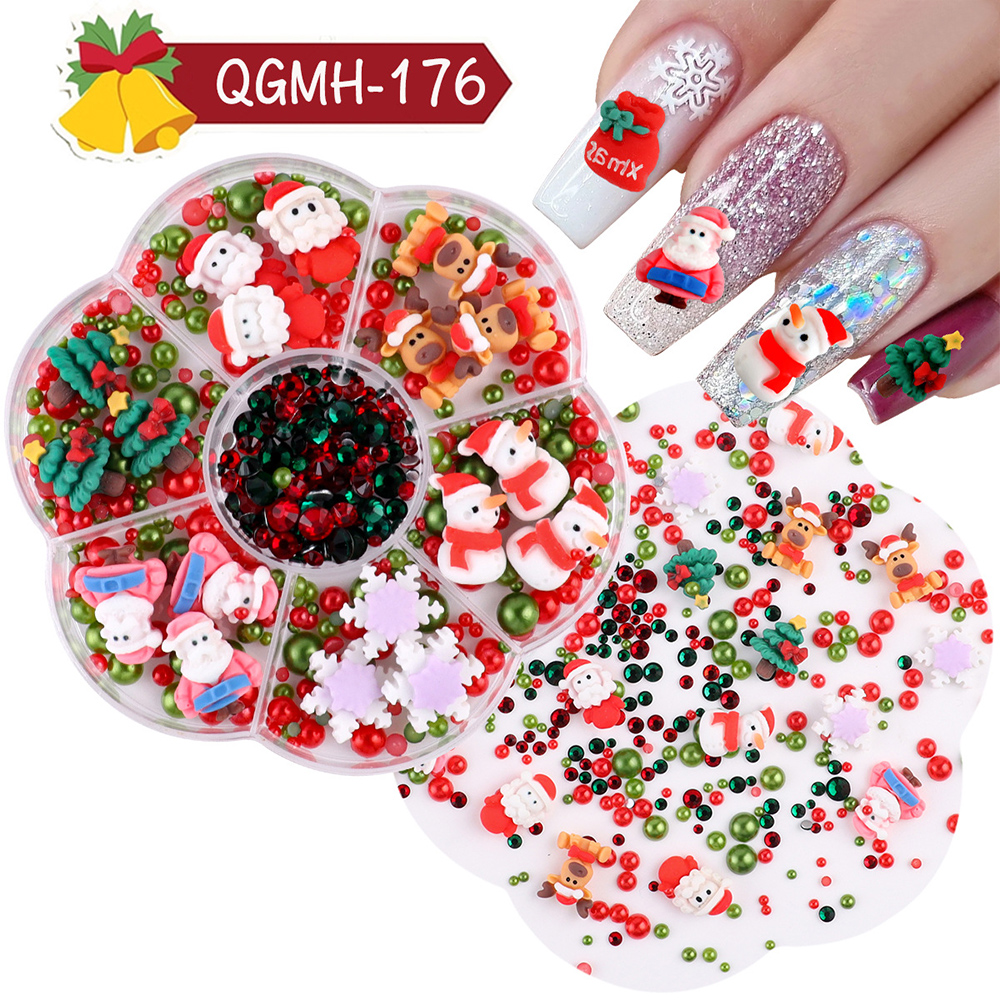 Christmas Nail Art Fimo Slices 3D Mixed Colors For Holiday Nail Decoration