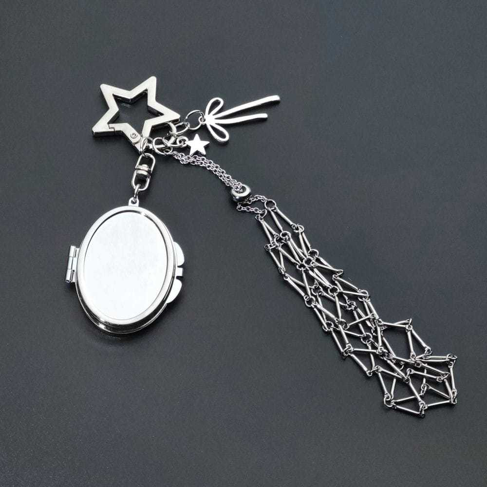 Women’s Fashion Bag Charm with 12cm Mesh Pocket Silver Alloy Material