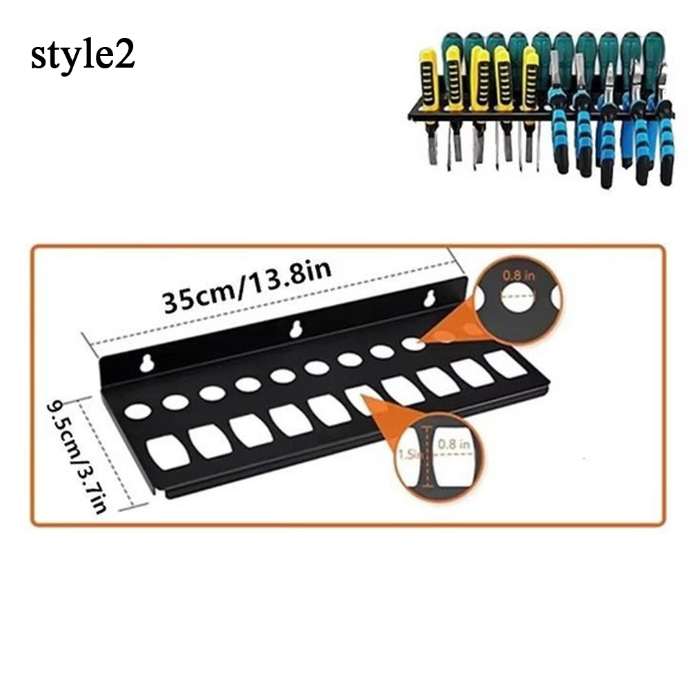 Utility Tool Organizer Wall Mount Rack Steel Construction Durable Hardware