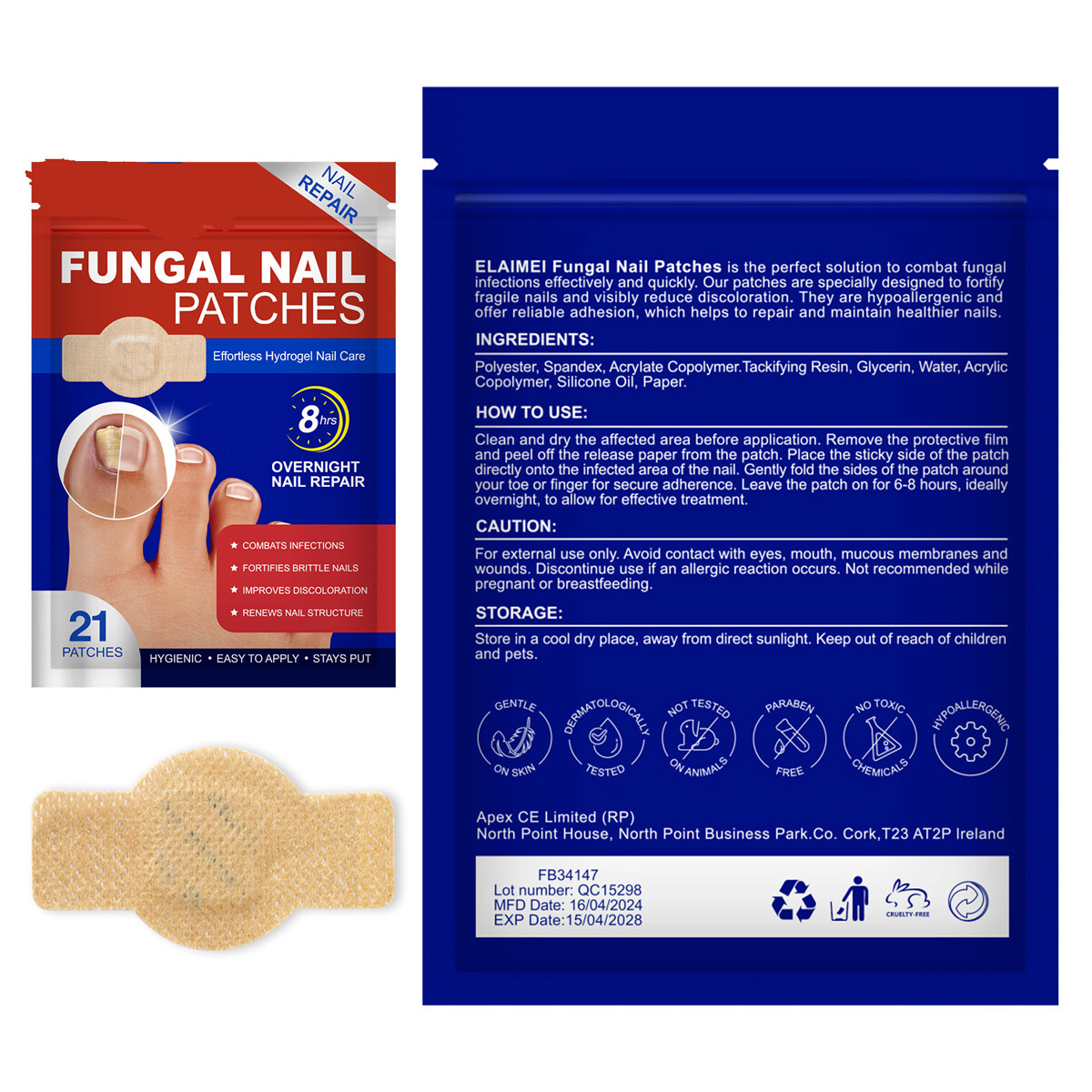 21-64 Anti Fungal Nail Treatment Patches Toe Fungus Onychomycosis Repair Sticker - Picture 27 of 29