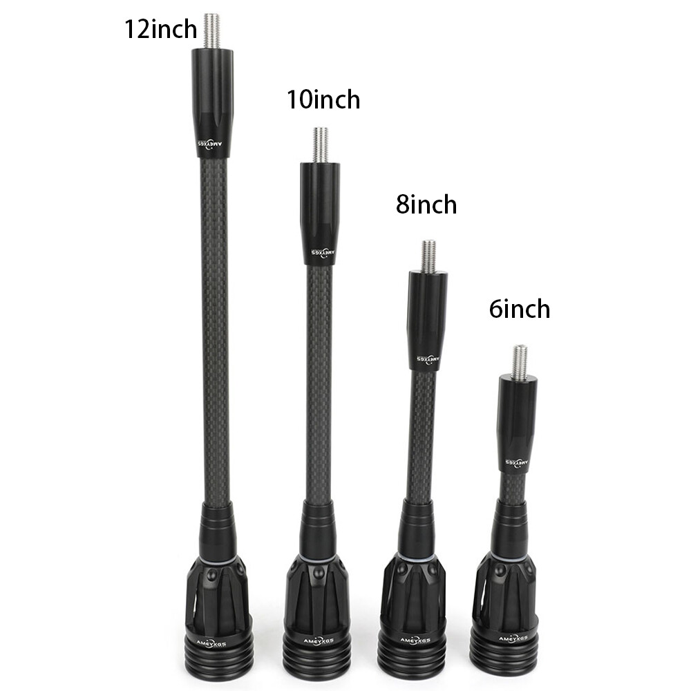 Archery Bow Stabilizer 6″ 8″ 10″ 12″ Carbon Balance Bar Dampener Weight Hunting