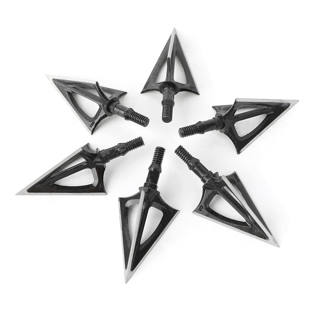 100 Grain Archery Arrowheads Blade Broadheads Tips Bow Hunting Fields Shooting