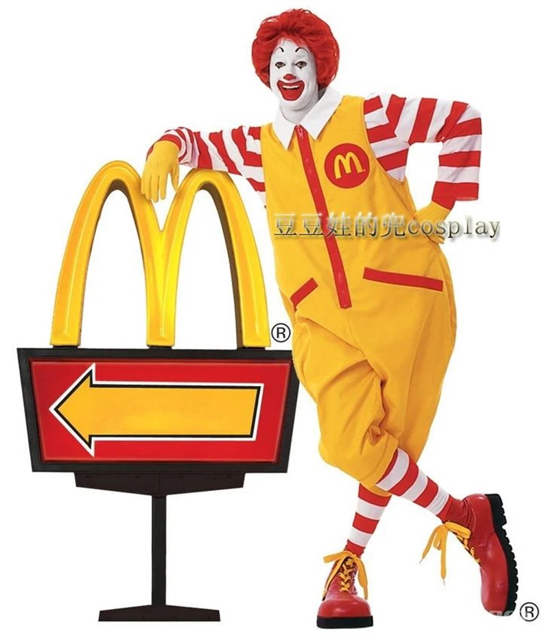 Ronald McDonald Cosplay Costumes Suit Adult Funny Outfit Halloween Christmas - Picture 22 of 26
