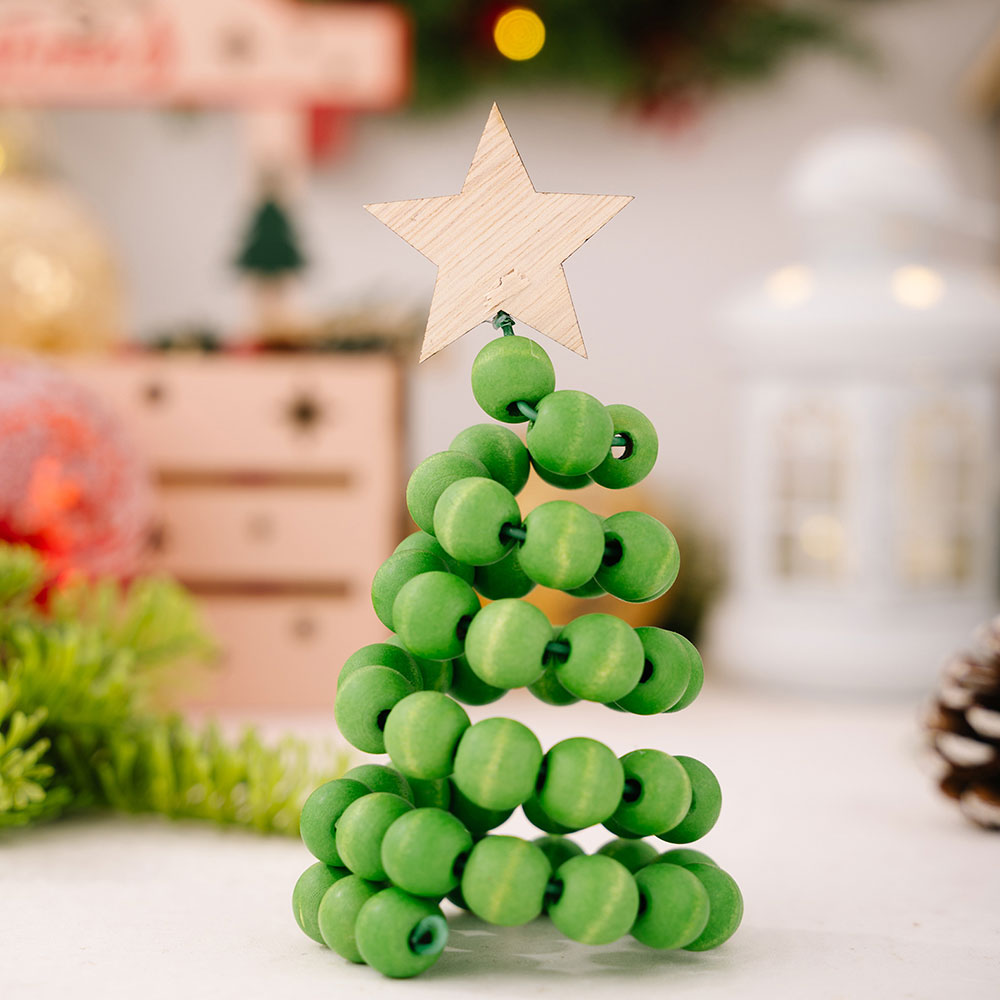 Perline in legno addobbo albero di natale festa decorazione casa artigianato - Foto 26 di 29