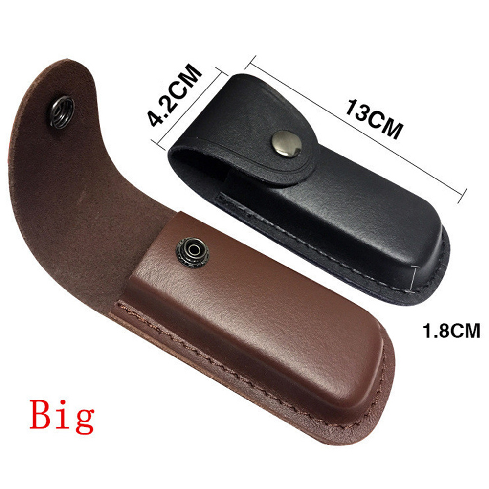 Premium Leather Knife Sheath With Belt Loop For Folding Tools Hunting Outdoor