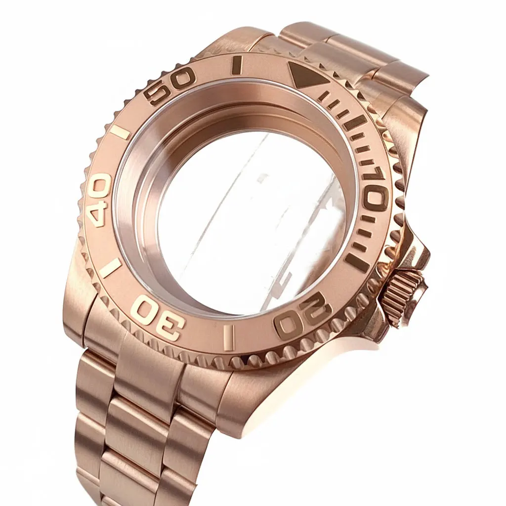 40mm 316L Steel Men Watch Full Rose Golden Case Fit NH35 ETA2824 Sapphire 20BAR